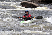 WHITE AND GREEN KAYAK